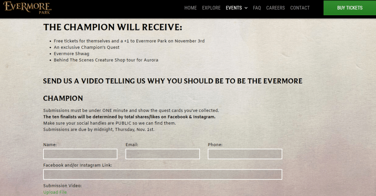 Evermore Champion Page